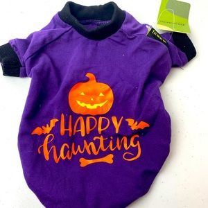 Fitwarm Halloween tshirt “Happy Haunting” Small Purple slip on